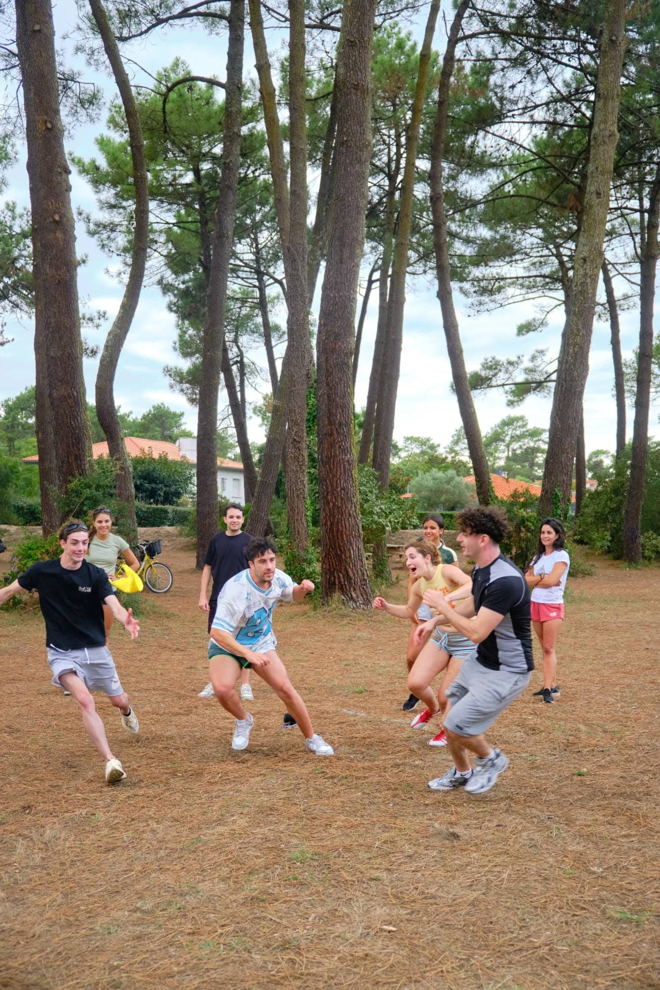 Juegos en grupo en el pinar